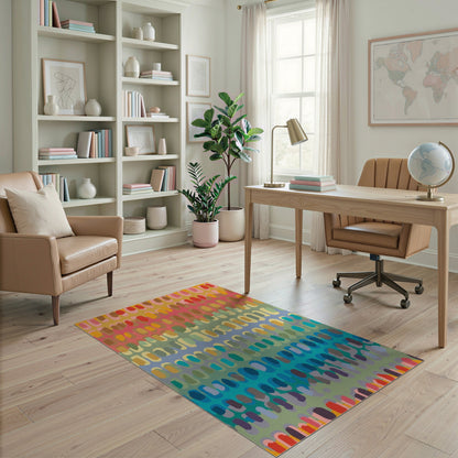 Multi-Color Abstract Oval Area Rug