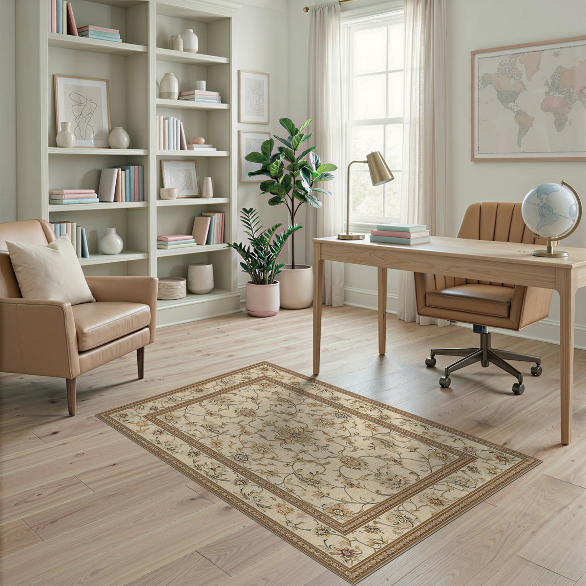 Beige Floral Vintage No. 72 Area Rug
