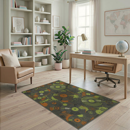 Neon Vinyl Record Area Rug