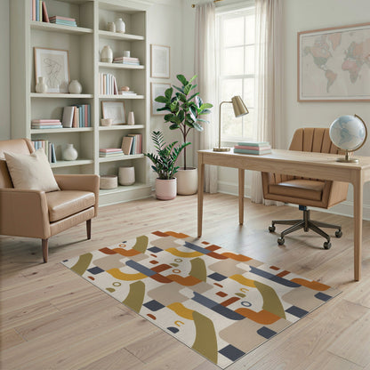Multi-color and Patterns Geometric Modern Geometric Multi-Color Area Rug