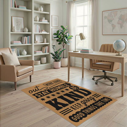 Motivational Quotes Brown Area Rug