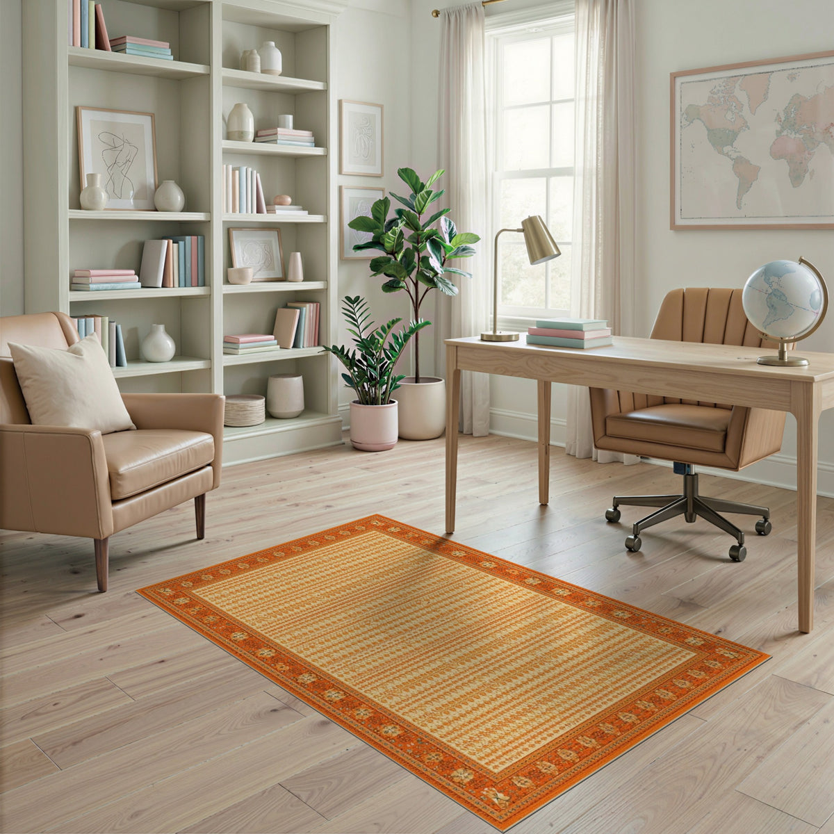 ODIKA Orange Heritage Tribal Area Rug