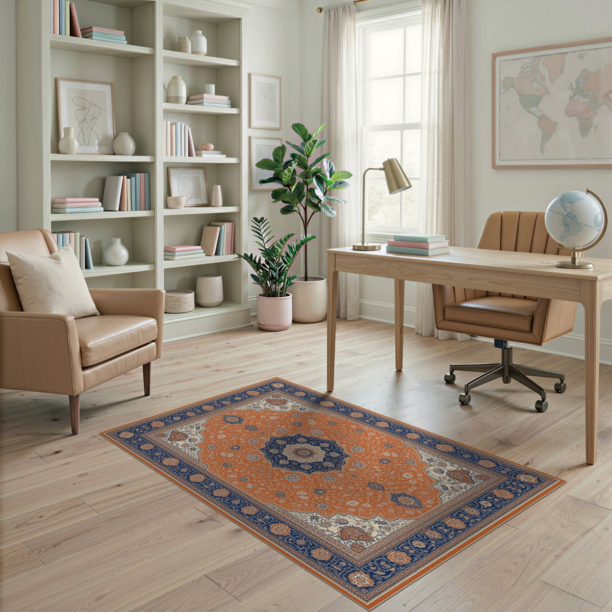Orange Persian Medallion No. 13 Area Rug