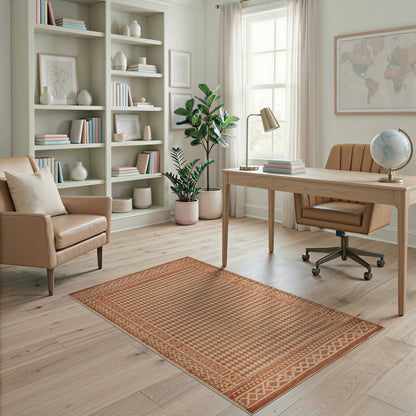 Orange Southwestern Diamond Rug
