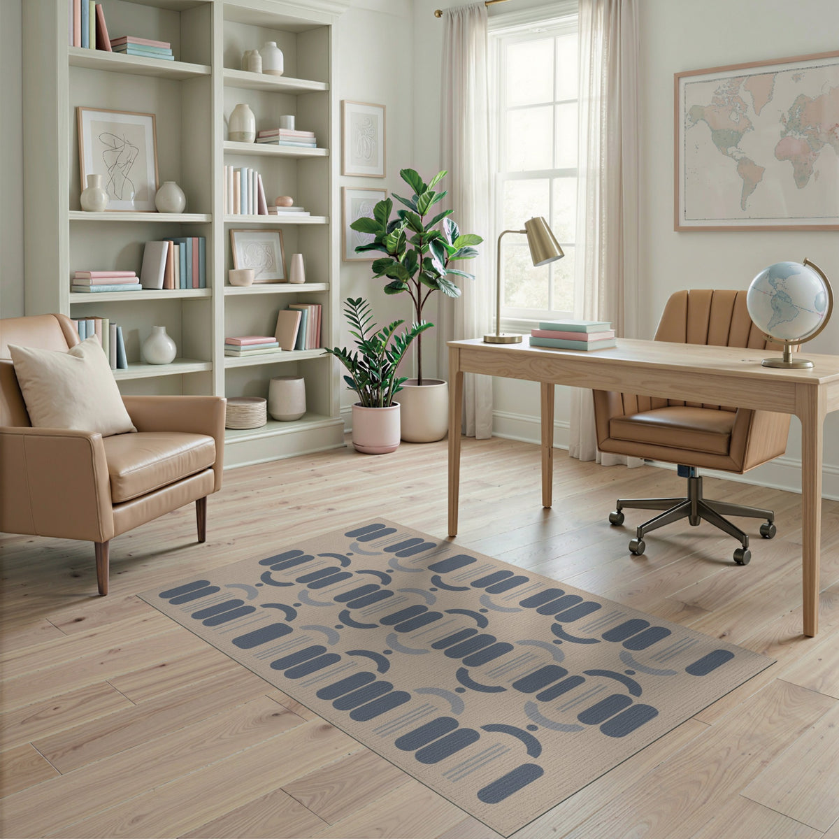 Blue Geometric Area Rug