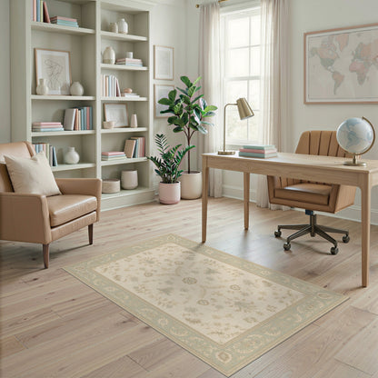 ODIKA Beige Floral Medallion Vintage Area Rug
