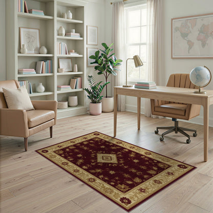 Red Persian Floral Medallion No. 40 Area Rug