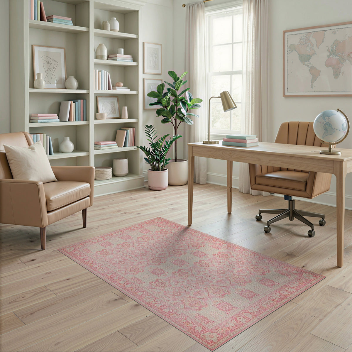 Pink Vintage Floral No. 2 Area Rug