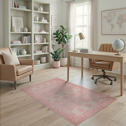 Pink Vintage Floral No. 2 Area Rug