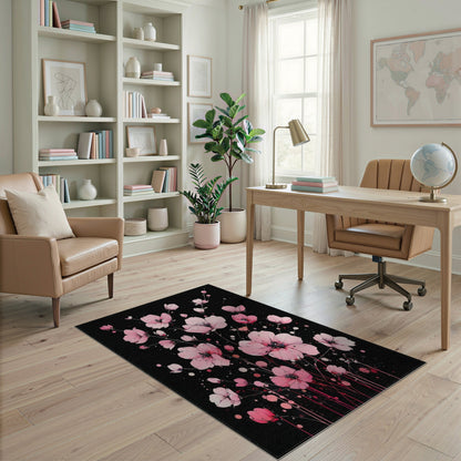 Pink Floral Vintage Washable No. 21 Area Rug