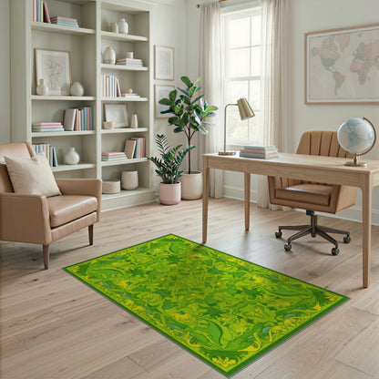 Kids Cartoon Green Dinosaur Kids Cartoon Area Rug