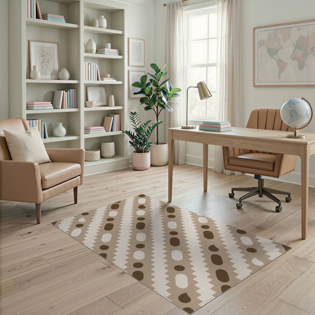Brown Geometric Area Rug
