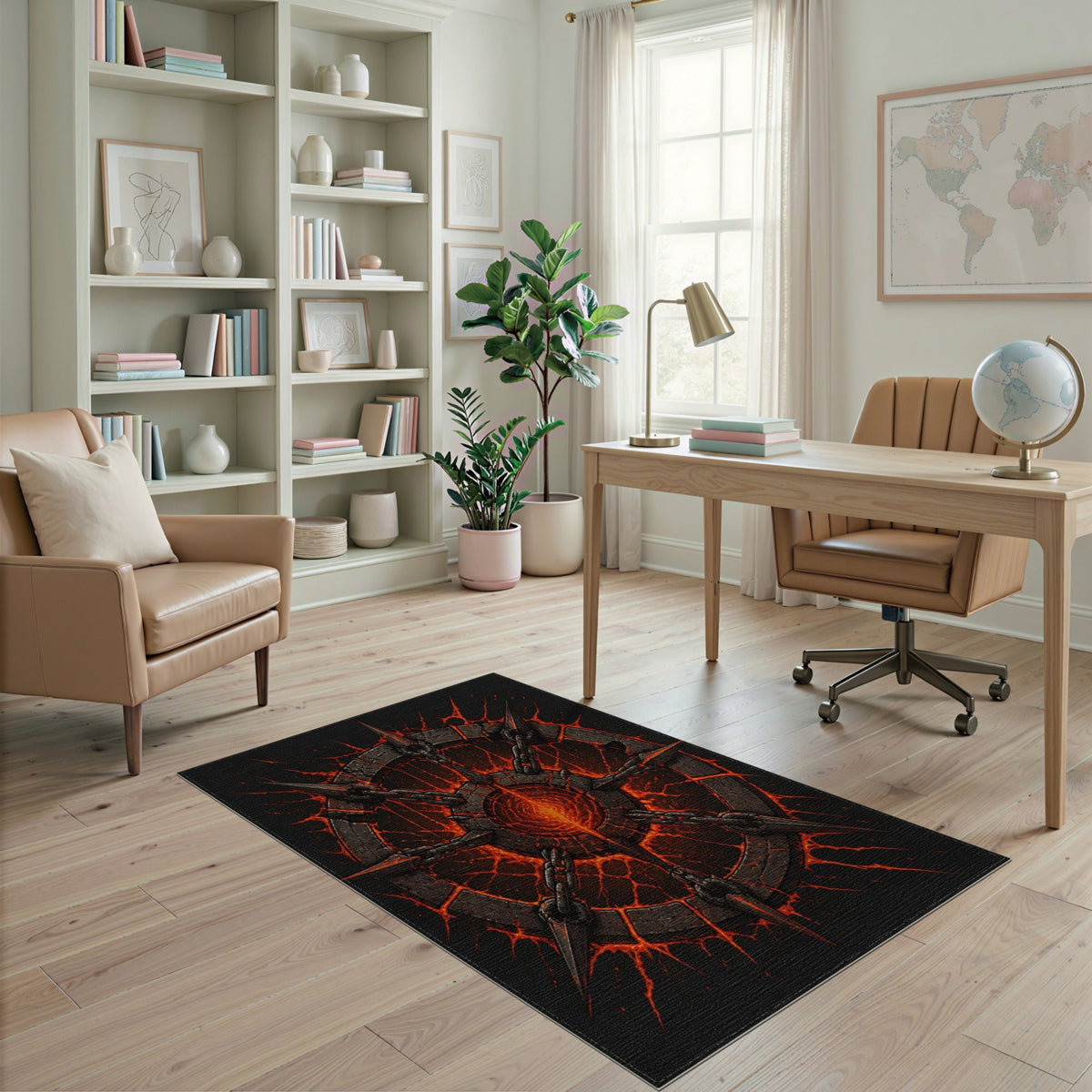 Spiked Inferno Chain Area Rug
