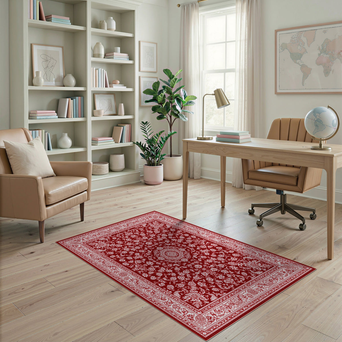 Red Persian Floral No. 7 Area Rug