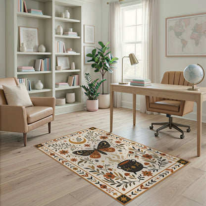 Boho Moth Cauldron Area Rug