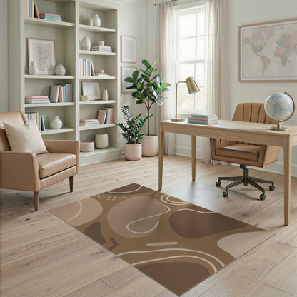 Organic Abstract Brown Area Rug