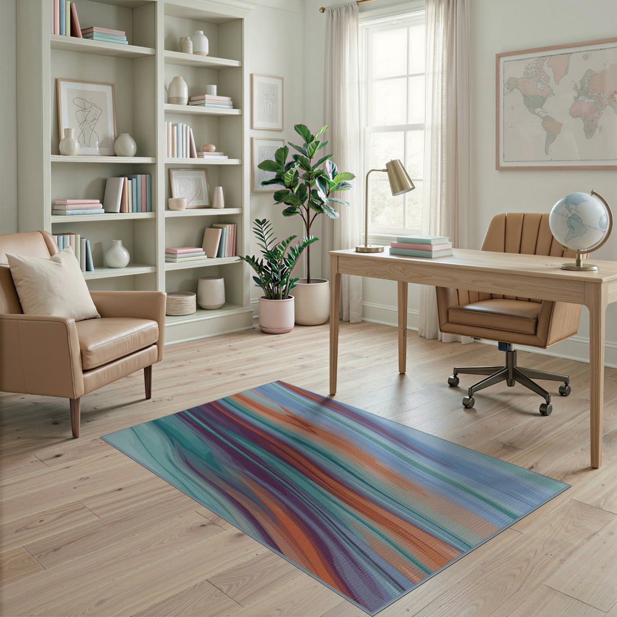 Abstract Area Multi-Color Abstract Wave Area Rug