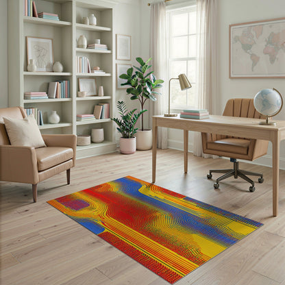 ODIKA Vibrant Multi-Color Wave Area Rug