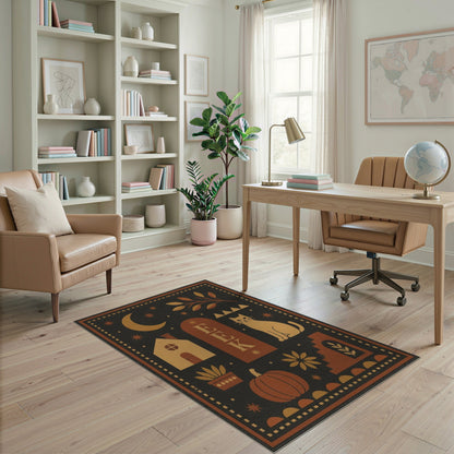 EEK Halloween Cat Pumpkin Area Rug