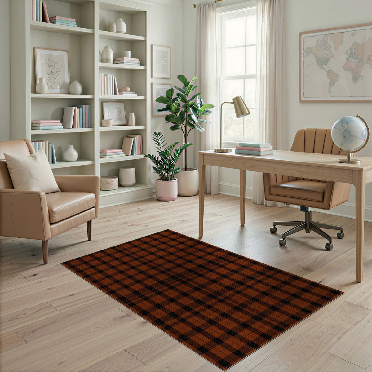 Brown Buffalo Check Plaid Area Rug