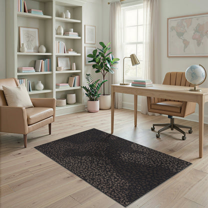 Brown Speckled Abstract Area Rug