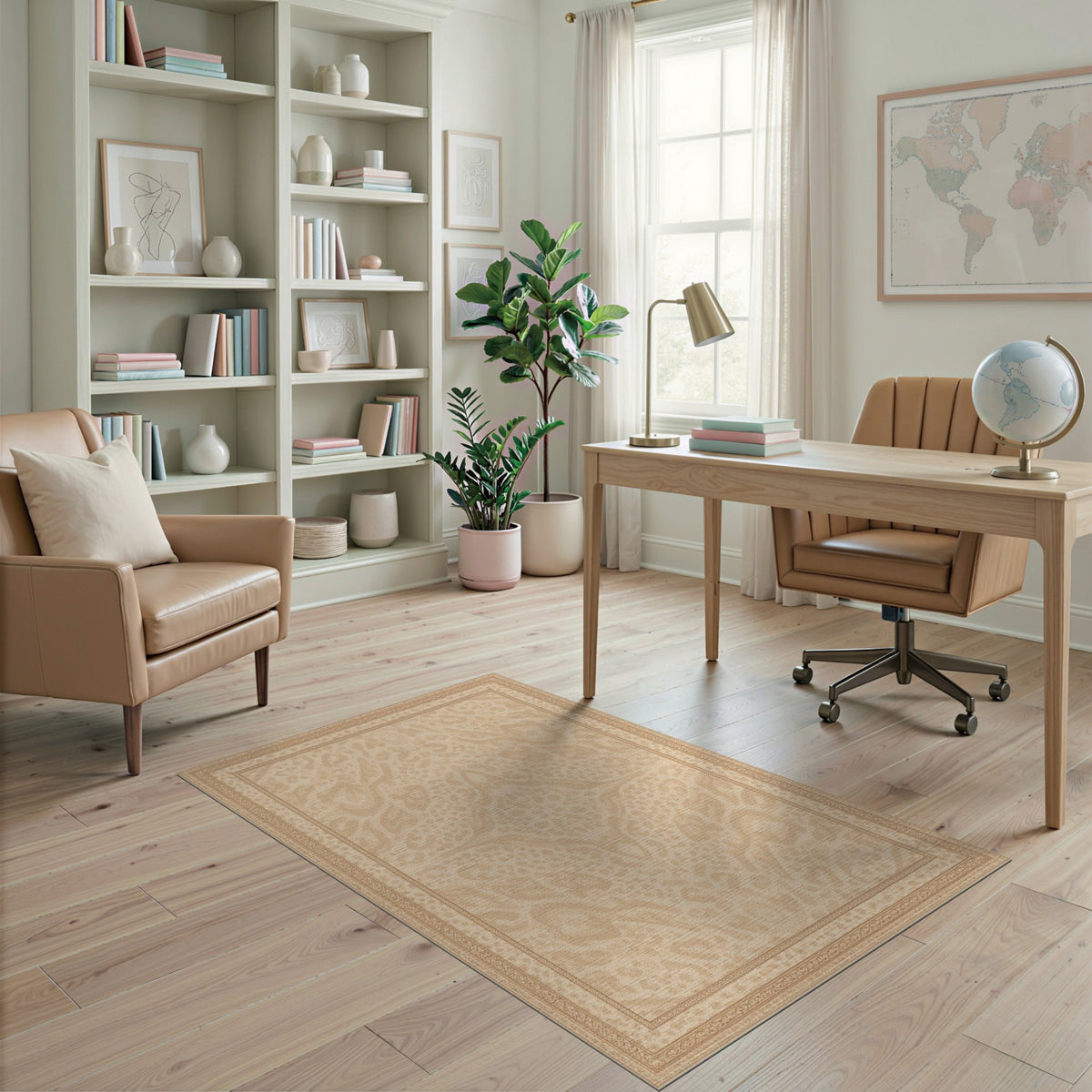 Beige Traditional Persian Area Rug