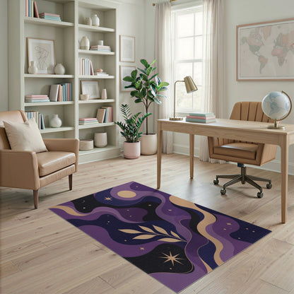 Purple Celestial Wave Area Rug