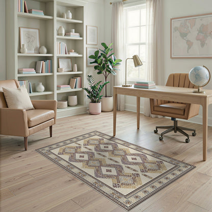 Brown Tan Traditional Persian Brown and Tan Area Rug