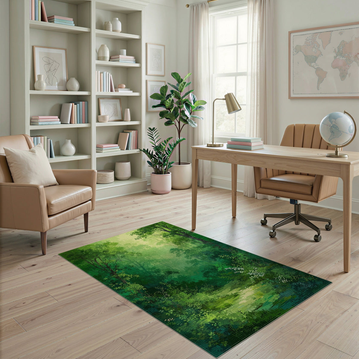Verdant Forest Stream Area Rug