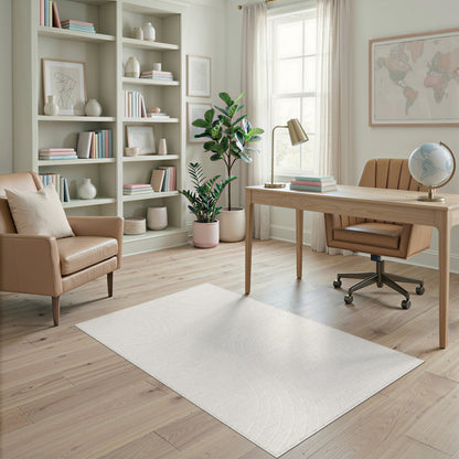 Beige Abstract Wave Area Rug