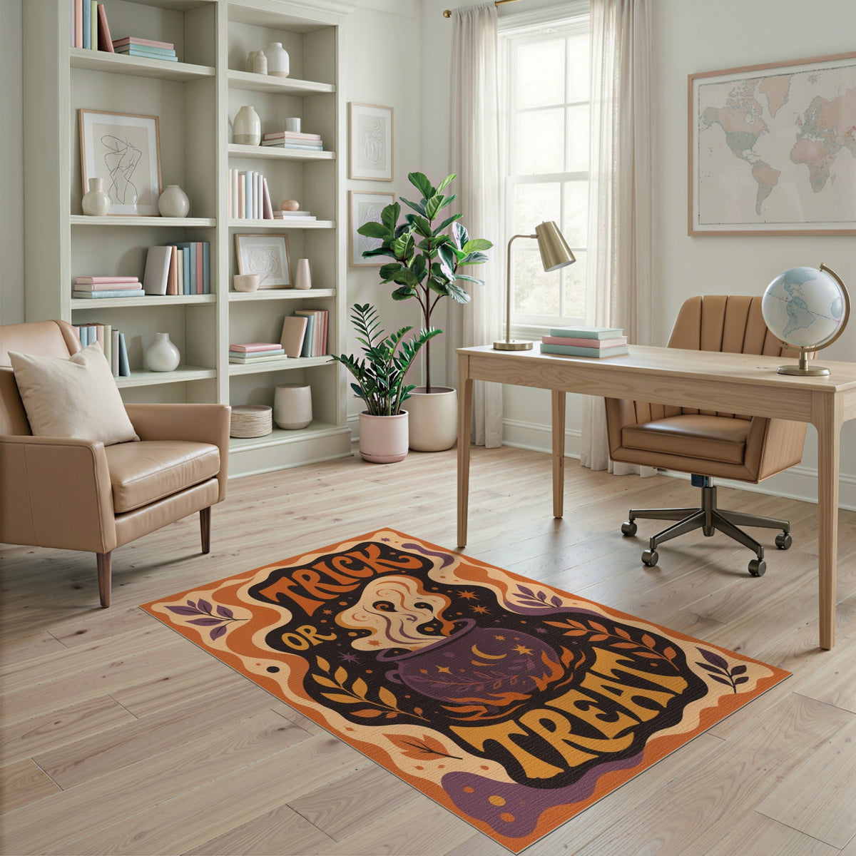 Trick or Treat Cauldron Halloween Area Rug