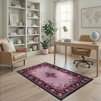 Pink Rose Floral Vintage No. 31 Area Rug