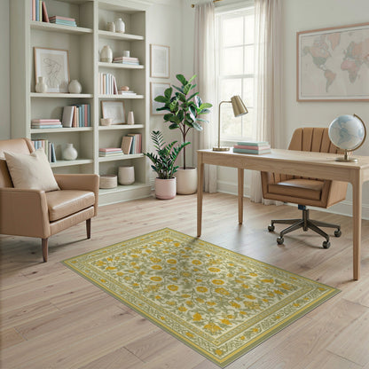 Yellow Floral Vintage No. 22 Area Rug