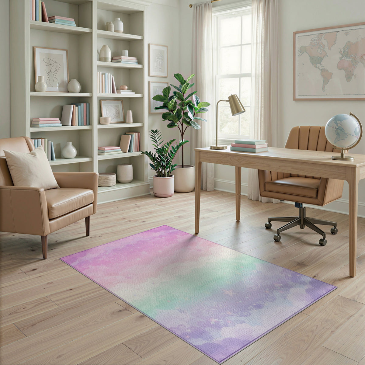 Pastel Starry Cloud Washable Area Rug