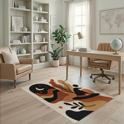 Abstract Witch Hat Moon Area Rug