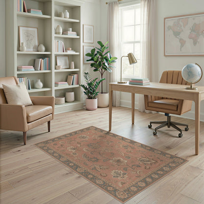 Pink Vintage Floral Vintage Area Rug