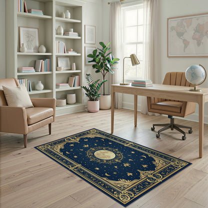 Ornate Celestial Moon Area Rug