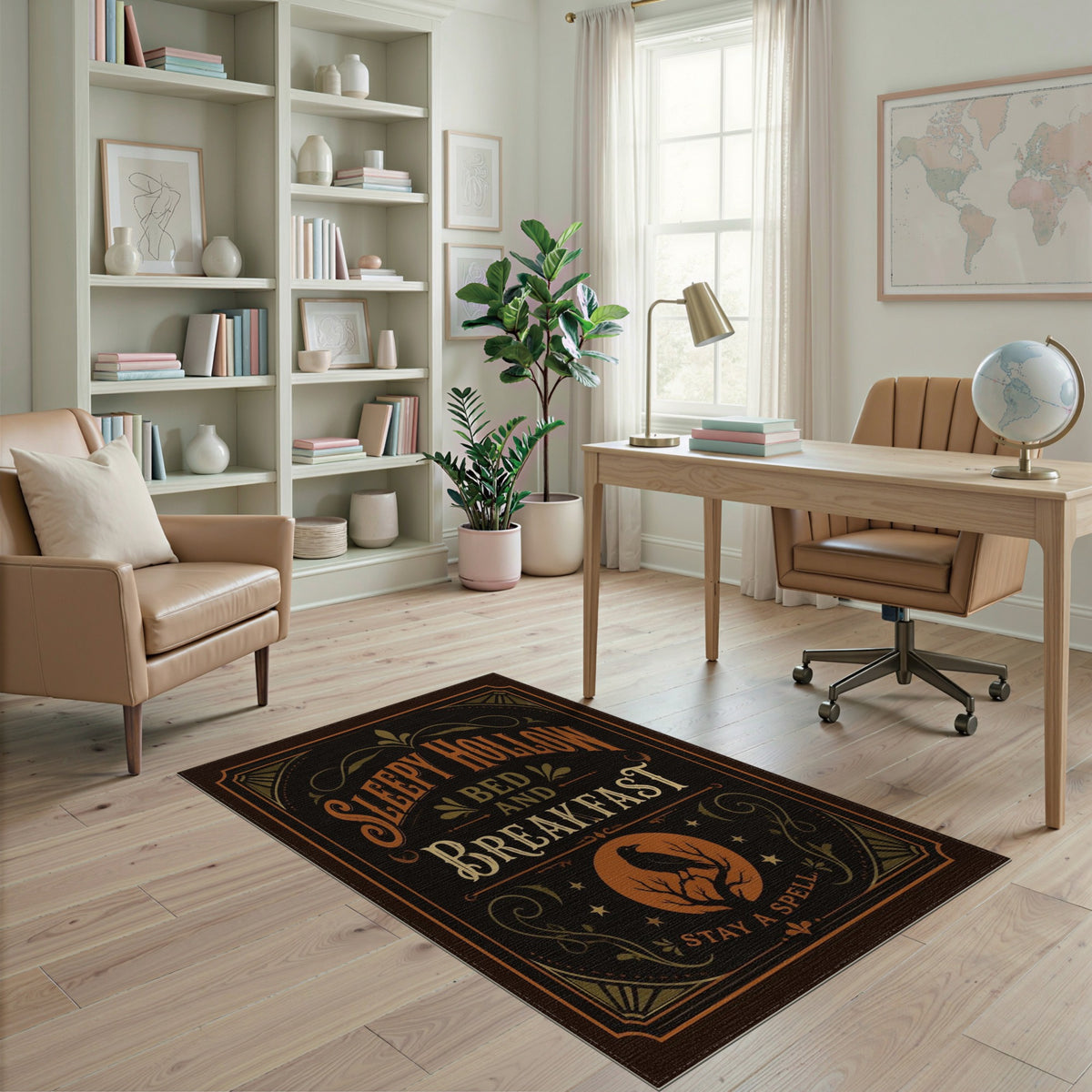 Sleepy Hollow Raven Vintage Rug