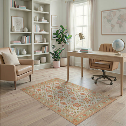 Pink Floral Medallion Vintage No. 7 Area Rug