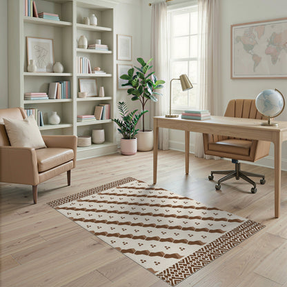 Brown Tribal Geometric Area Rug