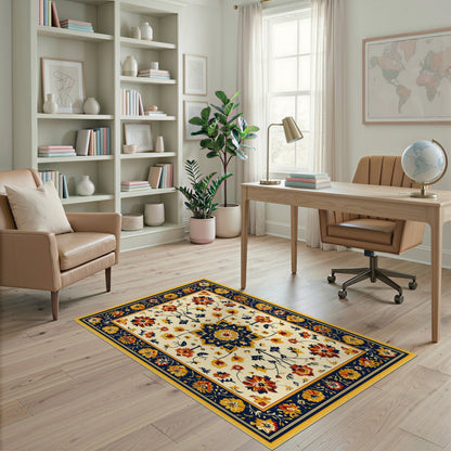 Vibrant Multi-Color Floral Medallion Area Rug