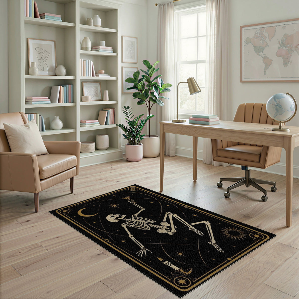 Celestial Skeleton Tarot Area Rug
