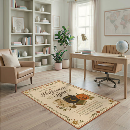 Beige and Neutral Halloween Tyme Vintage Area Rug