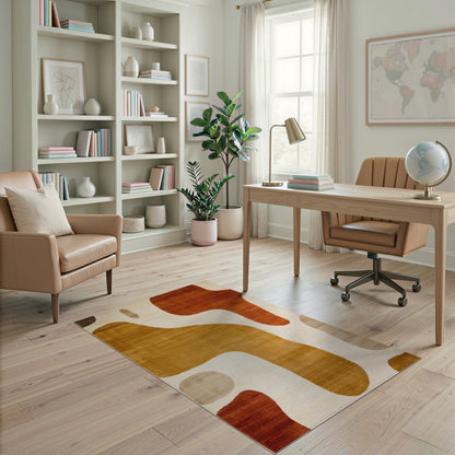 Abstract Area Organic Abstract Brown Area Rug
