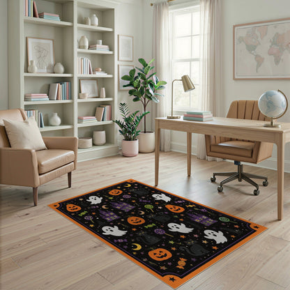 Halloween Ghosts and Pumpkins Kids Area Rug