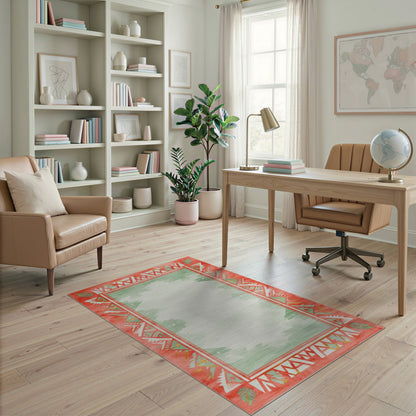 Red Heritage Tribal Area Rug