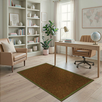 Brown Leaf and Berry Botanical Area Rug