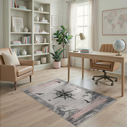 Compass Rose Waves Area Rug