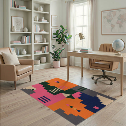 Bold Geometric Multi-Color Area Rug
