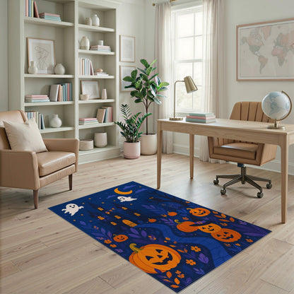 Halloween Haunted Castle Ghost Pumpkin Area Rug